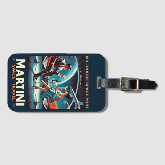 マルティーニ宇宙旅行ポスターローグ宇宙ポート ラゲッジタグ (正面横)