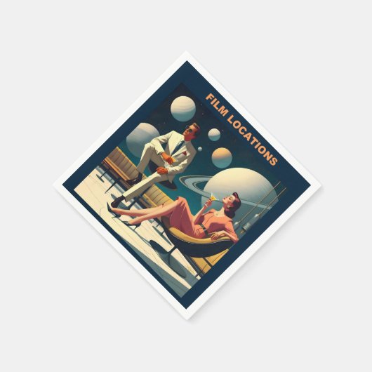 マルティーニ宇宙旅行ポスター撮影地 スタンダードカクテルナプキン (角)