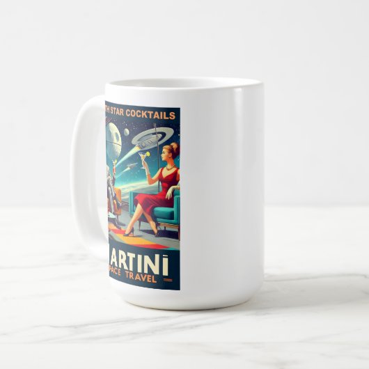 マルティーニ宇宙旅行ポスター死のスターカクテル コーヒーマグカップ (正面左)
