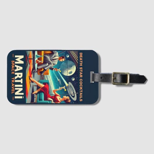 マルティーニ宇宙旅行ポスター死のスターカクテル ラゲッジタグ (正面横)