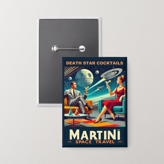 マルティーニ宇宙旅行ポスター死のスターカクテル 缶バッジ (正面/裏面)