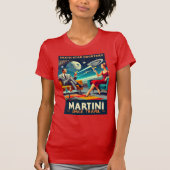 マルティーニ宇宙旅行ポスター死のスターカクテル Tシャツ (正面)