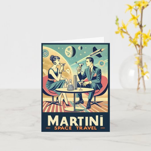マルティーニ宇宙旅行ポスター飛行機搭乗員 カード (黄色い花)