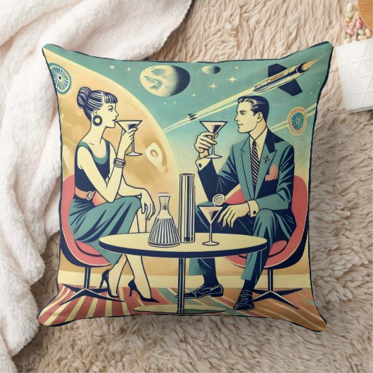 マルティーニ宇宙旅行ポスター飛行機搭乗員 クッション (ブランケット)