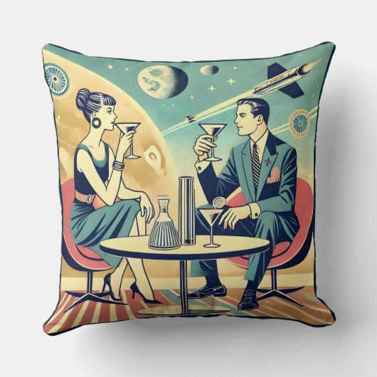 マルティーニ宇宙旅行ポスター飛行機搭乗員 クッション (裏面)