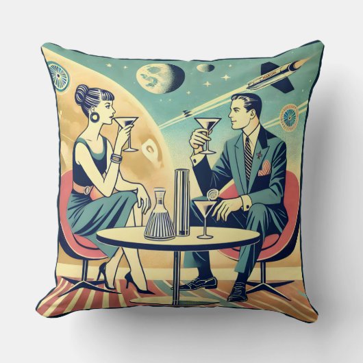マルティーニ宇宙旅行ポスター飛行機搭乗員 クッション (正面)