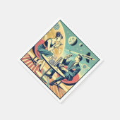 マルティーニ宇宙旅行ポスター飛行機搭乗員 スタンダードカクテルナプキン (角)