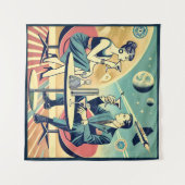 マルティーニ宇宙旅行ポスター飛行機搭乗員 タペストリー (正面(横))