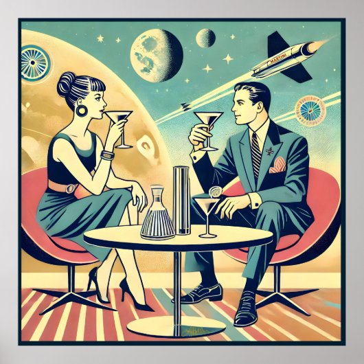 マルティーニ宇宙旅行ポスター飛行機搭乗員 ポスター (正面)