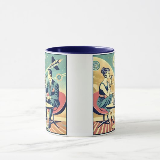 マルティーニ宇宙旅行ポスター飛行機搭乗員 マグカップ (中央)