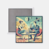 マルティーニ宇宙旅行ポスター飛行機搭乗員 マグネット (正面/裏面)