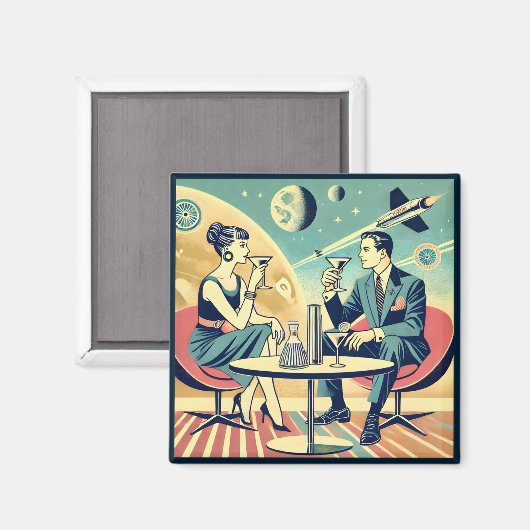 マルティーニ宇宙旅行ポスター飛行機搭乗員 マグネット (正面/裏面)