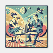 マルティーニ宇宙旅行ポスター飛行機搭乗員 マグネット (正面)