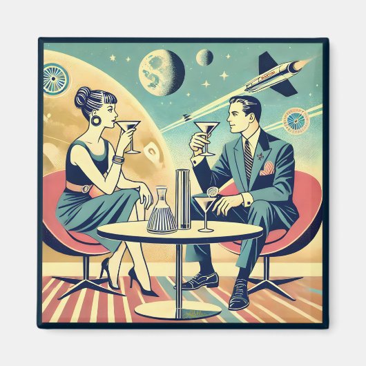 マルティーニ宇宙旅行ポスター飛行機搭乗員 マグネット (正面)