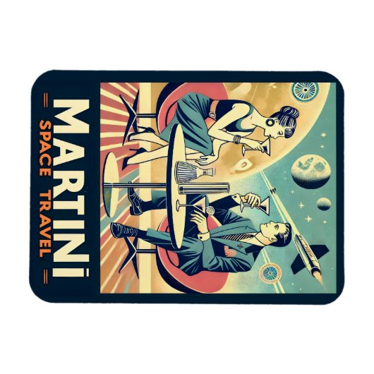 マルティーニ宇宙旅行ポスター飛行機搭乗員 マグネット (横)