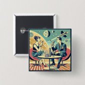 マルティーニ宇宙旅行ポスター飛行機搭乗員 缶バッジ (正面&裏面)