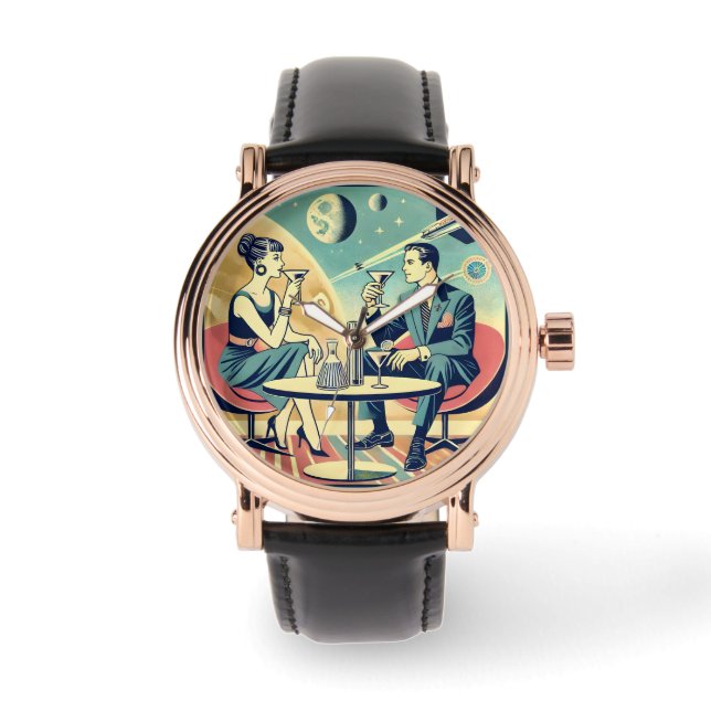 マルティーニ宇宙旅行ポスター飛行機搭乗員 腕時計 (正面)