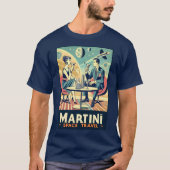 マルティーニ宇宙旅行ポスター飛行機搭乗員 Tシャツ (正面)