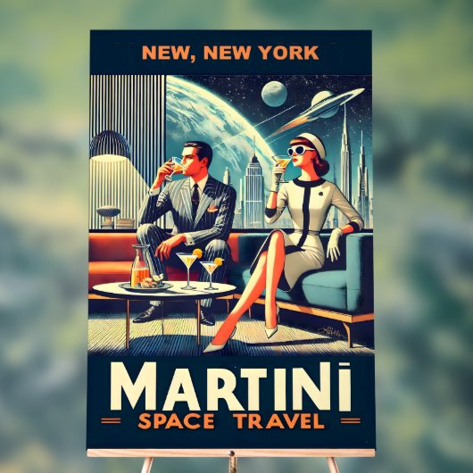 マルティーニ宇宙旅行ポスターNew, New York アクリルサイン (ニュートラル)