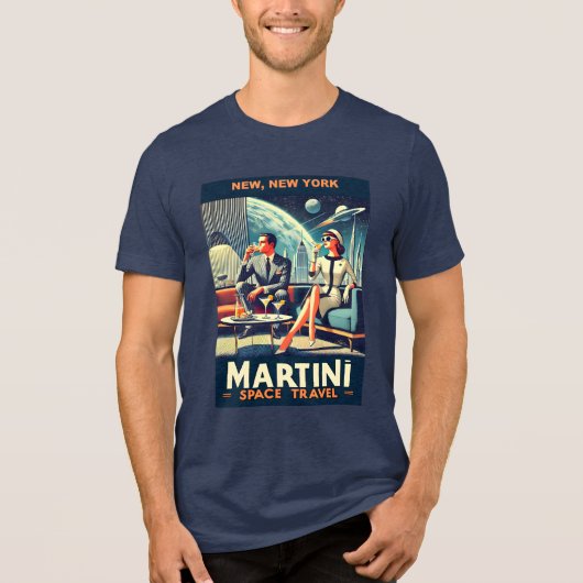 マルティーニ宇宙旅行ポスターNew, New York トライブレンドＴシャツ (正面)
