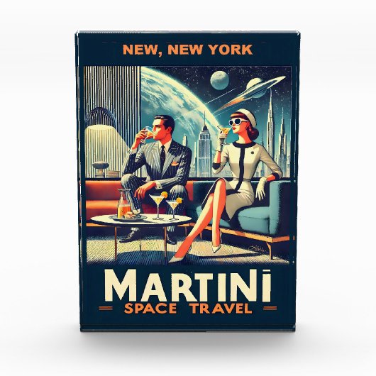 マルティーニ宇宙旅行ポスターNew, New York フォトブロック (正面)