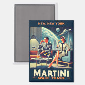 マルティーニ宇宙旅行ポスターNew, New York マグネット (正面/裏面)