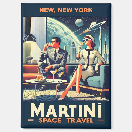 マルティーニ宇宙旅行ポスターNew, New York マグネット (正面)