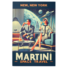 マルティーニ宇宙旅行ポスターNew, New York メタルプリント