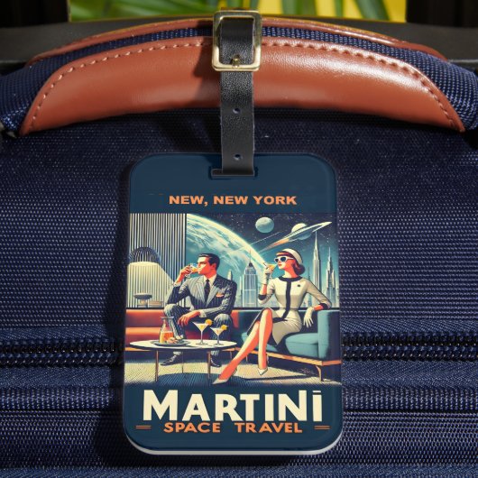 マルティーニ宇宙旅行ポスターNew, New York ラゲッジタグ (正面インサイチュ2)