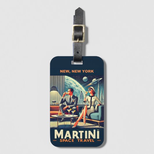 マルティーニ宇宙旅行ポスターNew, New York ラゲッジタグ (正面縦)