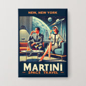 マルティーニ宇宙旅行ポスターNew, New York 缶バッジ (正面)