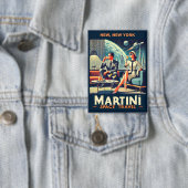 マルティーニ宇宙旅行ポスターNew, New York 缶バッジ (インサイチュ)