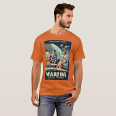 マルティーニ宇宙旅行ポスターNew, New York Tシャツ (正面フル)