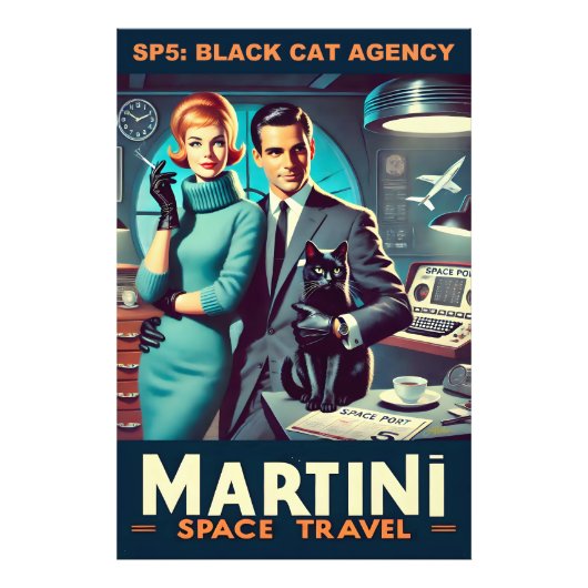マルティーニ宇宙旅行ポスターSP5:ブラックキャットエージェンシー フォトプリント (正面)