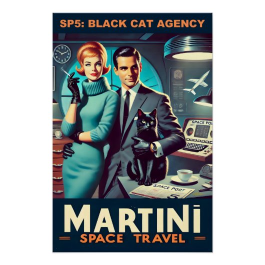 マルティーニ宇宙旅行ポスターSP5：ブラックキャットエージェンシー ポスター (正面)