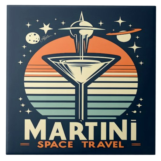 マルティーニ宇宙旅行リフトオフロゴ タイル (正面)