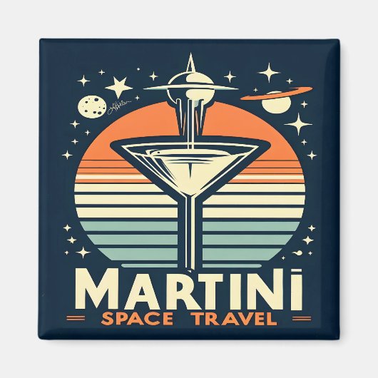マルティーニ宇宙旅行リフトオフロゴ マグネット (正面)
