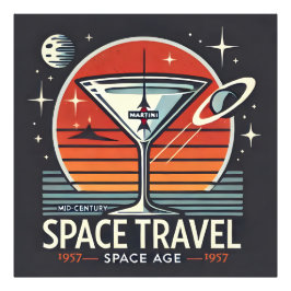 マルティーニ宇宙旅行 1957 スペースエイジ ロゴ フォトプリント