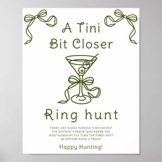 マルティーニ弓ブライダルシャワーリングや輪狩りゲーム ポスター (正面)