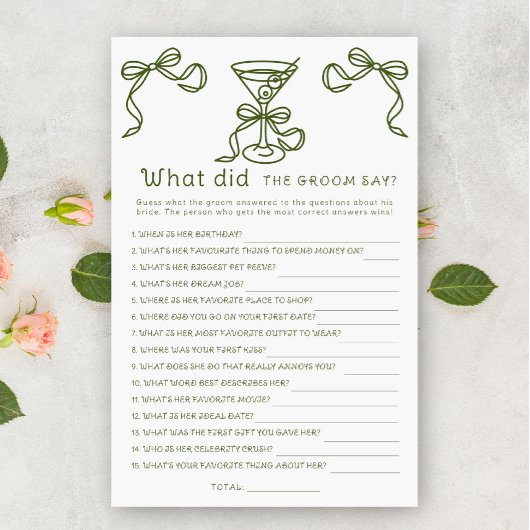 マルティーニ弓ブライダルシャワー新郎は何と言った