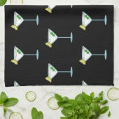 マルティーニ愛好家カクテルグラスバーテンダーアルコール キッチンタオル (折り畳み)