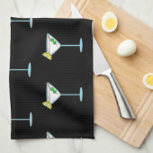 マルティーニ愛好家カクテルグラスバーテンダーアルコール キッチンタオル (四つ折り)