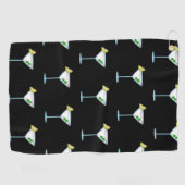 マルティーニ愛好家カクテルグラスバーテンダーアルコール ゴルフタオル (横)