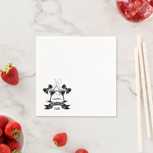 マルティーニ誕生日ボウ スタンダードカクテルナプキン (インサイチュ)