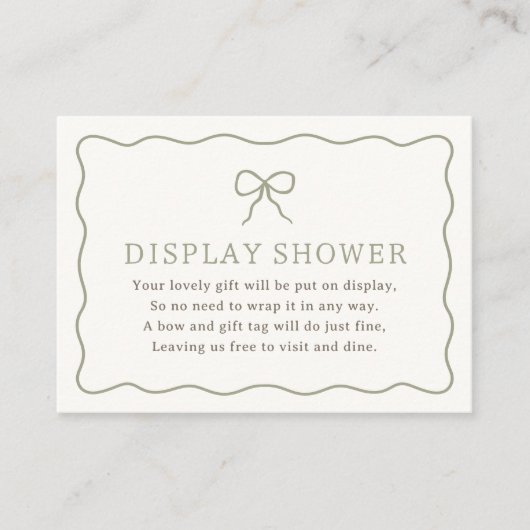 マルティーニ赤ちゃんシャワー表示シャワー エンクロージャーカード (正面)