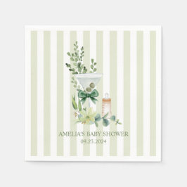 マルティーニ・エスプレッソ緑男女兼用の赤ちゃんシャワー スタンダードカクテルナプキン