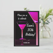 マルティーニ・カクテル・ピンク・バースデー・パーティー 招待状 (スタンド正面)