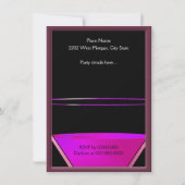 マルティーニ・カクテル・ピンク・バースデー・パーティー 招待状 (裏面)