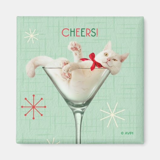 マルティーニ·グラスの猫 マグネット (正面)
