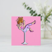 マルティーニ·グラス（赤）のパーティの招待状 招待状 (スタンド正面)